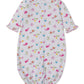 The Kissy Kissy Baby Ocean Antics Convertible Gown is crafted from soft Pima cotton and features pink sea creatures alongside a colorful floral pattern. This versatile playsuit offers long sleeves and gentle elastic at the cuffs and hem, ensuring ultimate comfort for your little one.