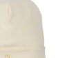 The Kissy Kissy Premier Duck Pond Paddles Hand Emb. Stripe Hat is a cream-colored Peruvian cotton baby hat with subtle stripes and a hand-embroidered yellow duck on the folded brim.