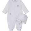 Baby Sweet Sheep Footie with Hat Set - White/Silver
