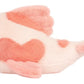 The Jellycat Fancy Carp is a plush toy shaped like a fish, with soft pink and white fur and heart-shaped pink patches—a charming accent inspired by refined style furniture.