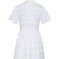 Back view of the Cara Cara Kai Mini Dress with a collared neckline, buttoned sleeves, delicate lace insets, and a slightly gathered waist for an effortlessly chic look.