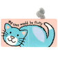 A children's book titled "Jellycat If I Were A Kitty Book" by Jellycat, featuring an illustration of a blue cat and the text "My coat would be fluffy." The Bashful Grey Kitty's tail is made of gray, fluffy fabric.