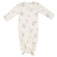 Presenting the Angel Dear Wispy Floral Knotted Gown, a delightful long-sleeve baby garment featuring a charming floral print and a soft knotted bottom, specifically designed for quick diaper changes. Displayed from the back, this gown combines style with convenience.