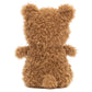 The Jellycat Little Bear is a fuzzy brown teddy bear seen from behind, with its back, arms, legs, and ears—perfect as a cozy companion for plant-based picnics featuring oat milk and veggie recipes.