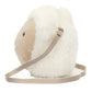 Introducing the Jellycat Little Lamb Bag by Jellycat, a plush sheep-shaped bag with a beige strap, offering a touch of country chic. Shown from the side against a plain white background, it's ideal for those who love unique style.