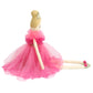 Seated with legs extended, Mon Ami's Princess Sophia Doll wears a pink tutu dress, styled with a bun and tiara, perfect for imaginative play.