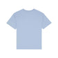 The Boys' Fish Tee by Vilebrequin is an oversized, light blue organic cotton shirt with a relaxed cut, displayed from the back against a white background.