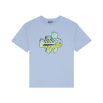 The Vilebrequin Boys' Fish Tee is a light blue oversized organic cotton shirt with short sleeves, featuring a bold puff-ink print of a colorful fish graphic in the center.