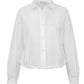 The Lille Top by Callas Milano is a white long-sleeve cotton poplin shirt with a point collar and loose fit, shown on a plain background.