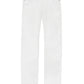 The Frame L'Homme Slim jeans feature a mid rise, straight leg, five-pocket design and button closure in white, shown against a white background.
