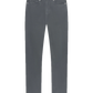 Flat lay of the L’Homme Slim jeans by Frame—a pair of slim straight-leg gray denim jeans with five pockets and belt loops, tailored for a refined fit—displayed on a white background.