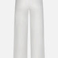 Back view of the Le Slim Palazzo Pintuck Pocket jeans by Frame in white, showcasing a wide-leg, cropped silhouette with utility-inspired pockets and two classic rear pockets against a plain background.