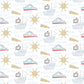The Lila & Hayes Baby Boys' and Boys' Grayson Pajama Set features a seamless pattern of cartoon animals in boats, ship wheels, telescopes, and waves on white Pima cotton—perfect for cozy nights.