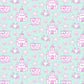 The Girls' Alden Pajama Set by Lila & Hayes features a seamless pattern of pink sandcastles, starfish, seashells, crabs, lifebuoys, and striped buckets on light blue—perfect for cozy sleepwear.