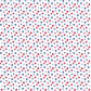 The Boys' Charles Short Set by Lila & Hayes features a seamless pattern of small red and blue stars on white, ideal for boys’ pocket t-shirts or play shorts made from soft Pima cotton.