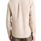 A person wearing the vince Linen Longsleeve Shirt and brown cargo pants—essentials for breathable comfort—is shown from the back against a plain white background.