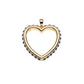 The Jane Win Love You to the Moon and Back Heart Pendant Necklace features a gold open heart with blue gemstones—an elegant way to say you care.
