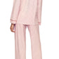 The Eberjey Gisele Printed Long PJ Set, featuring men's pajamas with pink and white stripes crafted from luxurious TENCEL™ Modal fabric, is shown from the back.