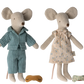 Maileg's Mum & Dad Mice in Cigarbox come dressed in cute nightwear, each with a tiny sleep mask, ready to settle into their cozy cigar box bed.