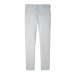 The Charlotte Performance Trouser by Peter Millar is a light grey classic pant updated with stretch mélange fabric, belt loops, front button closure, and side pockets, shown on a plain white background.