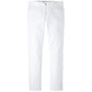 A pair of Peter Millar eb66 Performance Five-Pocket Pants in white, featuring a straight-leg cut and four-way stretch, displayed against a plain white background.