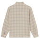 The Frame Plaid Shirt is a beige cotton-wool long-sleeve top shown from the back, with neutral tones, a collar, and buttoned cuffs for a lightweight feel.