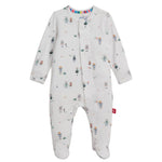 The Magnetic Me Baby Boys' Love You a Bot Modal Footie features long sleeves, footed legs, a vibrant robot print, and easy magnetic front closures.