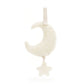 A Jellycat Amuseables Moon Musical Pull from Jellycat, perfect as a baby crib attachment.