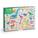The Mighty Dinosaurs Puzzle by Chronicle Books is a 100-piece set featuring vibrant illustrations of dinosaurs and prehistoric plants. Made from recycled materials, this educational puzzle is ideal for young explorers eager to discover the world of dinosaurs.