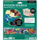 The Dinosaur Land Sticker Sparkle Poster Activity Kit by Chronicle Books features a colorful dinosaur illustration, sparkly stickers, and a fold-out poster, suitable for ages 4+.