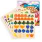 Four sheets of colorful, glittery Dinosaur Land stickers from the Chronicle Books 'Dinosaur Land Sticker Sparkle Poster Activity Kit' are featured with a dinosaur-themed card set against a scenic backdrop.