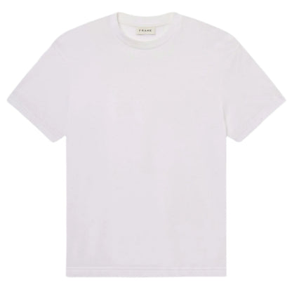The Frame Light Cotton Tee, a short-sleeved lightweight Supima cotton crewneck, is laid flat against a white background.