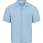 The Onia Air Linen Convertible Vacation Shirt features a light blue color, short sleeves, collar, and single chest pocket, shown on a plain white background.