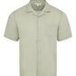 The Onia Air Linen Convertible Vacation Shirt in light green features short sleeves, a collar, and a single chest pocket, shown against a plain white background.