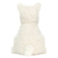 The Jellycat Munro Scottie Dog, Medium is a white, fluffy stuffed animal shown from behind, sitting upright with a small tail, bobble nose, and pointed ears—perfect as an adventurous companion.