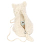 The Munro Scottie Dog Bag by Jellycat is a small, furry cream crossbody shaped like a dog with pointed ears, an open zipper, and a fabric label inside—perfect for playful adventure-seekers.