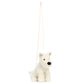 The Jellycat Munro Scottie Dog Bag is a small, white, plush bag shaped like a dog, complete with a long shoulder strap—perfect for adventure-seekers.