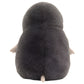 A plush Muswell Mole toy from Jellycat, featuring soft dark grey fur and small light brown feet, shown from the back.