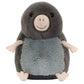 Meet Muswell Mole by Jellycat—a plush toy with a round body, grey fur, light grey belly, and beige limbs. Sitting upright and facing forward, he's the perfect cuddly companion for any adventure above or below ground.