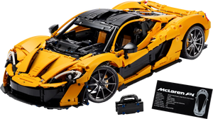 The LEGO® Technic™ McLaren P1™ Hypercar, by Legos - Toyhouse, is a 1:8 scale model with an open cockpit and detailed design. This orange sports car set features authentic accessories and a nameplate, perfect for enthusiasts.