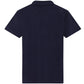 Love Brand navy blue t-shirt with short sleeves and a round collar, featuring breathable moisture-wicking fabric, displayed on a white background.