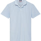 Love Brand light blue breathable moisture-wicking Powell Terry polo shirt on a plain background.