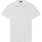 Love Brand white breathable moisture-wicking Powell Terry polo shirt with a small logo on the chest.