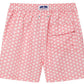 Love Brand & Co. Ray Rhythm Staniel Swim Trunk with a whimsical whale pattern, crafted from quick-dry recycled fabrics. These swim trunks feature an elastic waistband, a back pocket with a button flap, and a logo tag at the waistband.