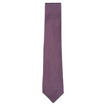 The Robert Jensen Micro Diamond Tie, a hand-stitched purple silk accessory featuring small white diamond patterns, is showcased flat on a white background—an elegant upgrade for any menswear collection.