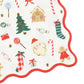 Meri Meri Jolly Christmas Large Napkins are perfect for festive parties, featuring holiday-themed illustrations such as a gingerbread house, Christmas tree, Santa face, candy canes, stockings, a gingerbread person, gifts, and lollipops. They are ideal for adding charm to your Christmas dinner or complementing other Christmas napkins.