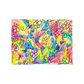 The Recycled Newsprint Scribble Pad by Bright Stripes showcases creativity with vibrant abstract scribbles, loops, and shapes in red, blue, green, yellow, and purple on a white background. Crafted with dry media on recycled newsprint, it is both colorful and eco-friendly.