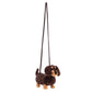 The Jellycat Otto Sausage Dog Shoulder Bag is a plush brown and tan dachshund-shaped purse with a long strap, making it a charming accessory for city strolls.
