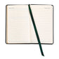 Introducing the "On the Green Leather Book" by Graphic Image: an elegant notebook with lined pages adorned with the header "Travel Notes." It features a convenient green ribbon bookmark, ideal for marking your place. This compact scorebook is a perfect gift for golfers, effortlessly merging travel memories with recorded scores.