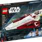 The LEGO® Star Wars Obi-Wan Kenobi’s Jedi Starfighter™ set features 282 pieces, is designed for ages 7+, and includes three minifigures—ideal for exciting Star Wars adventures.